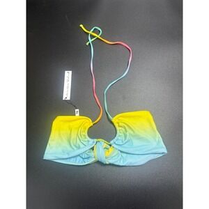 Monica Hansen Beachwear NWT‎ Bikini Top Bandeau Rainbow Size Small